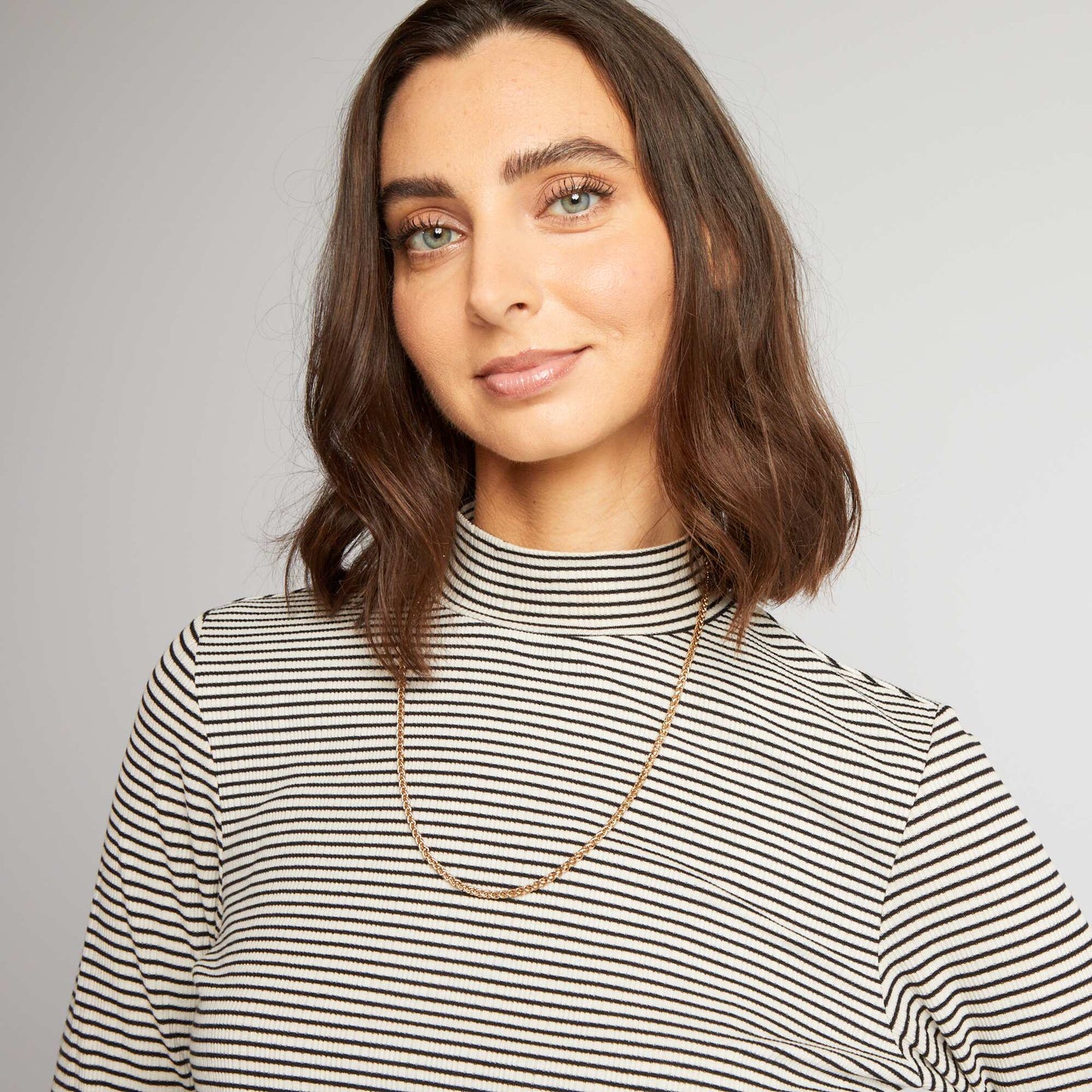 Sous-pull en maille c tel e Noir/blanc
