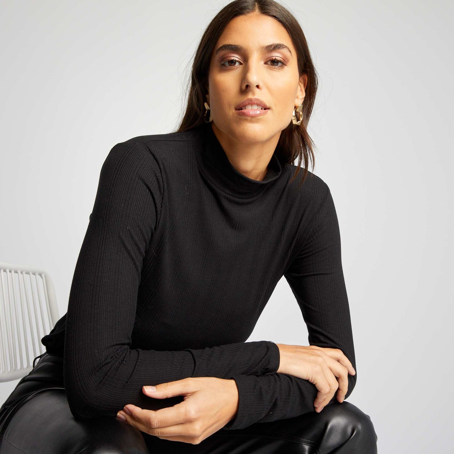 Sous-pull en maille c tel e noir