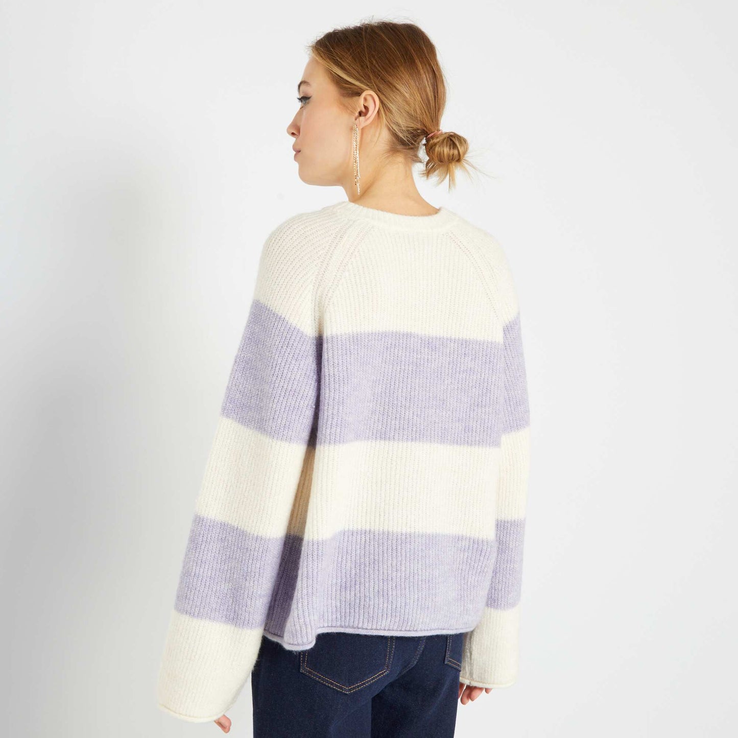Pull marini re en maille tricot Violet