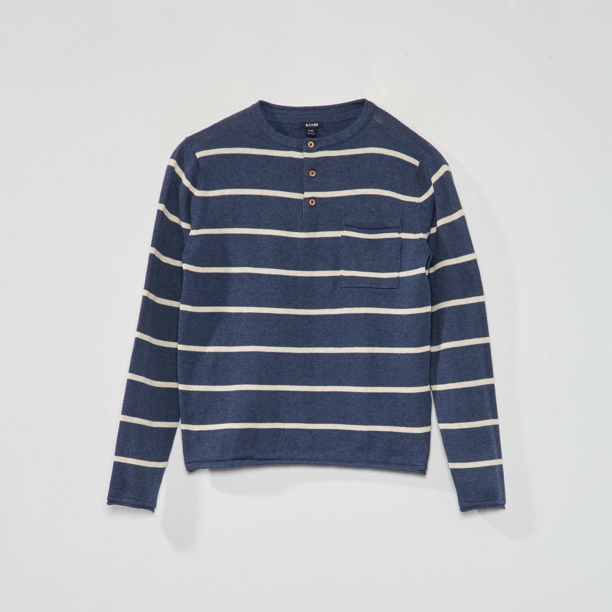 Pull léger col rond - bleu canard chiné - - 10.00 Pull léger col rond - bleu canard chiné - - 10.00
