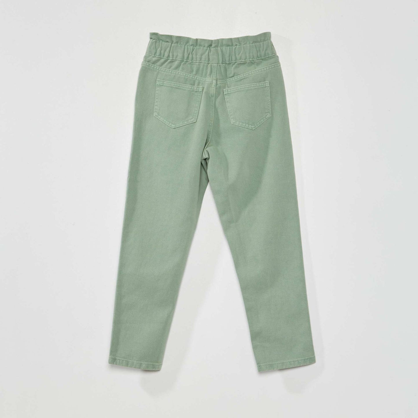 Pantalon denim coupe mom Vert