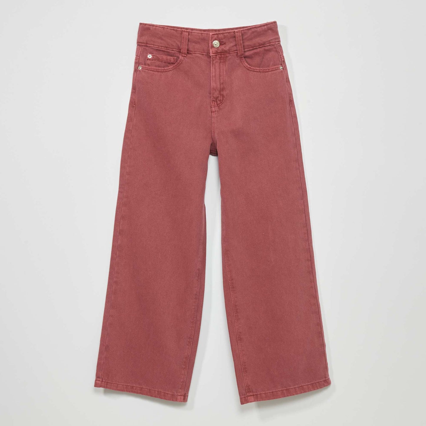 Jean wide-leg 5 poches Bordeaux