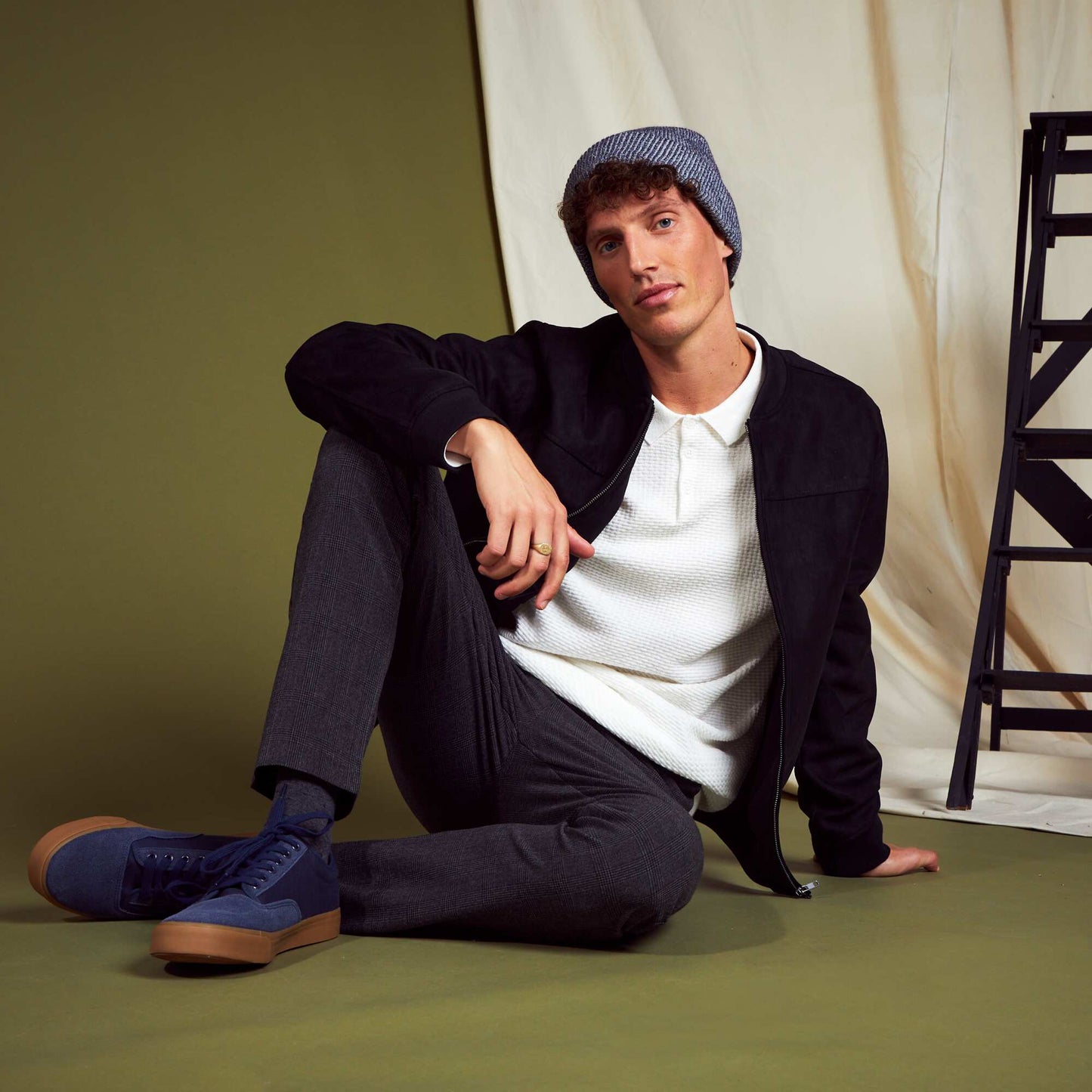 Blouson en su dine noir
