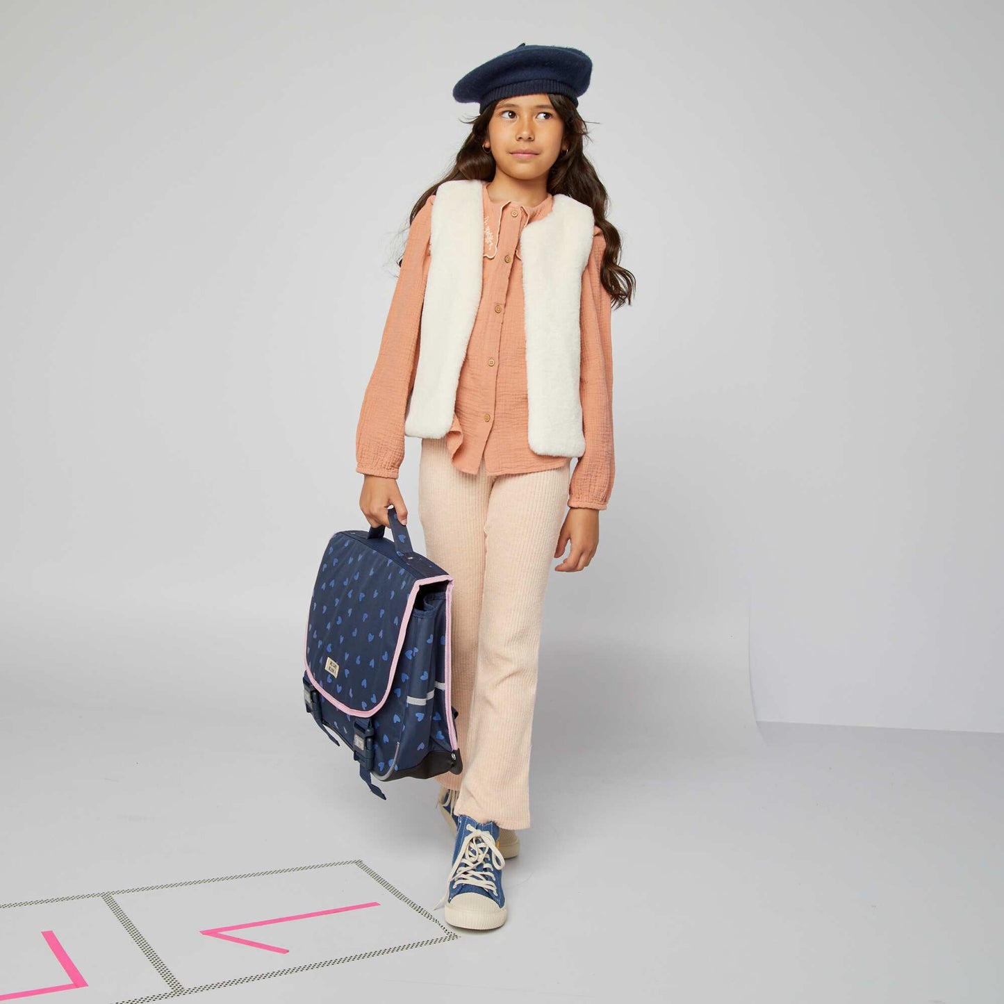 Gilet sans manches en fausse fourrure Blanc