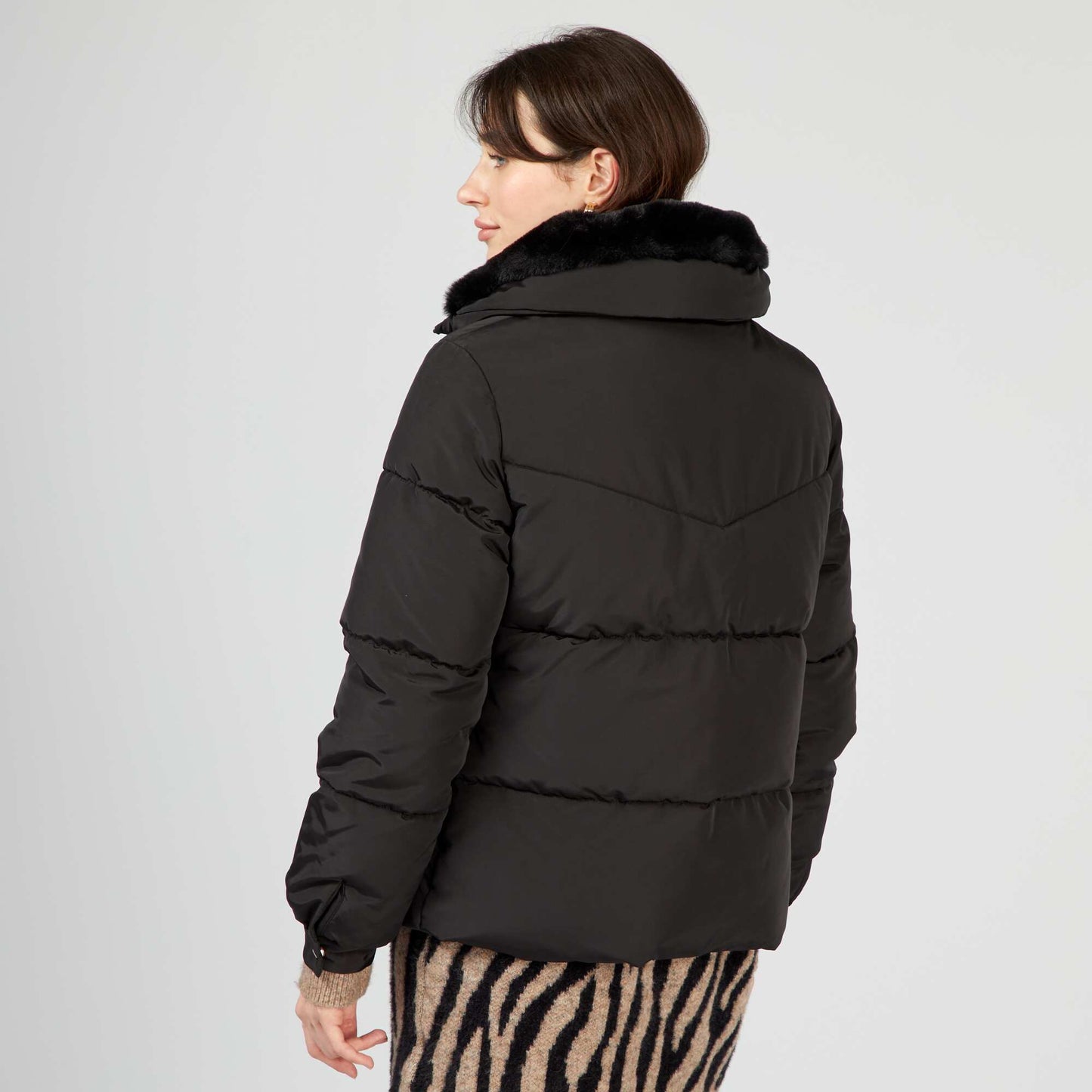 Doudoune matelass col doux noir