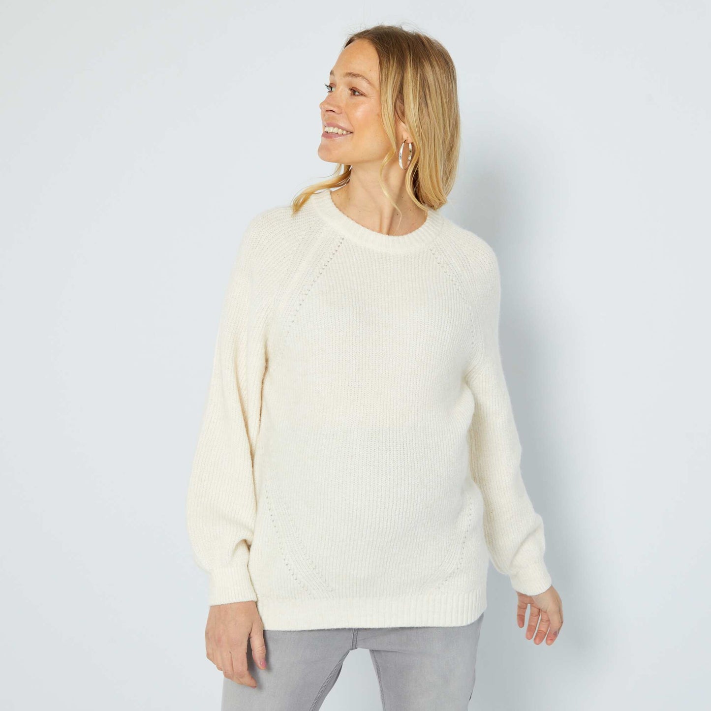Pull de grossesse en maille Beige