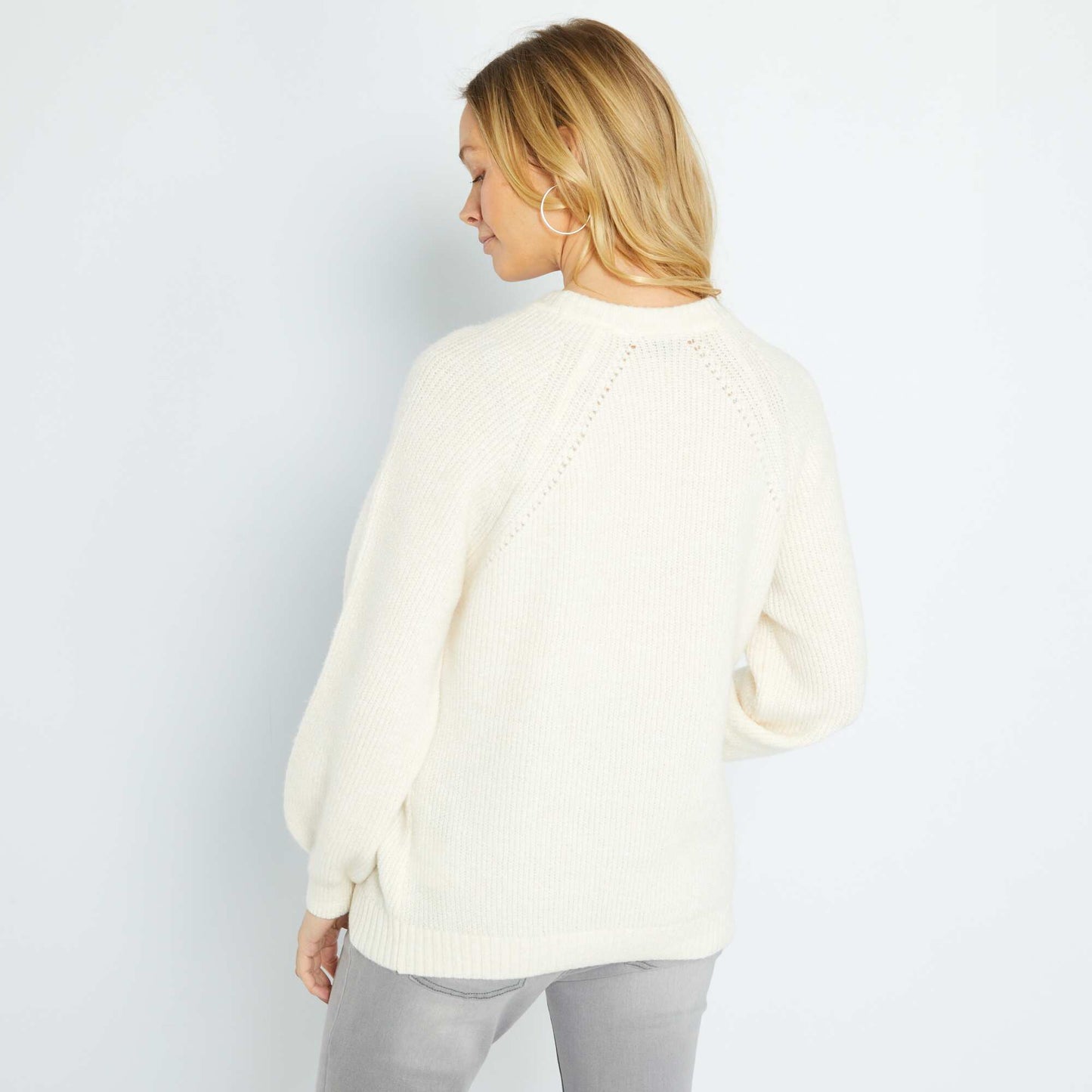 Pull de grossesse en maille Beige