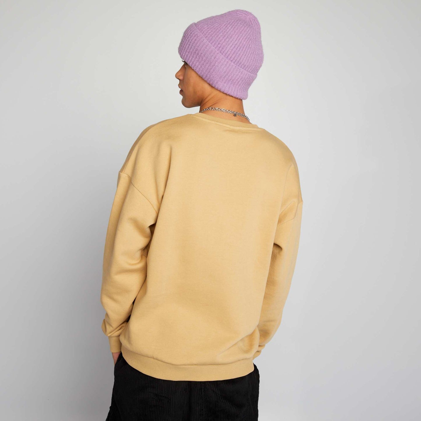 Sweat en molleton uni Beige