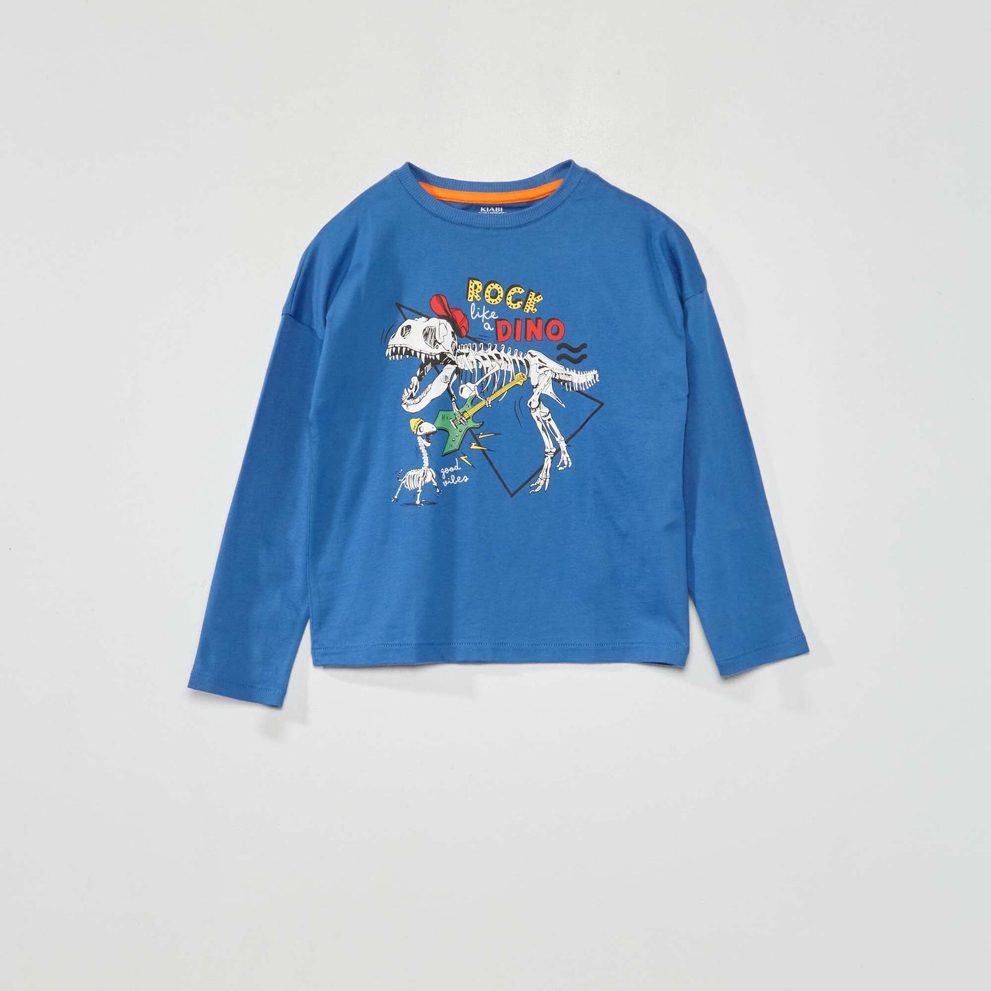 T-shirt manches longues avec imprim Bleu