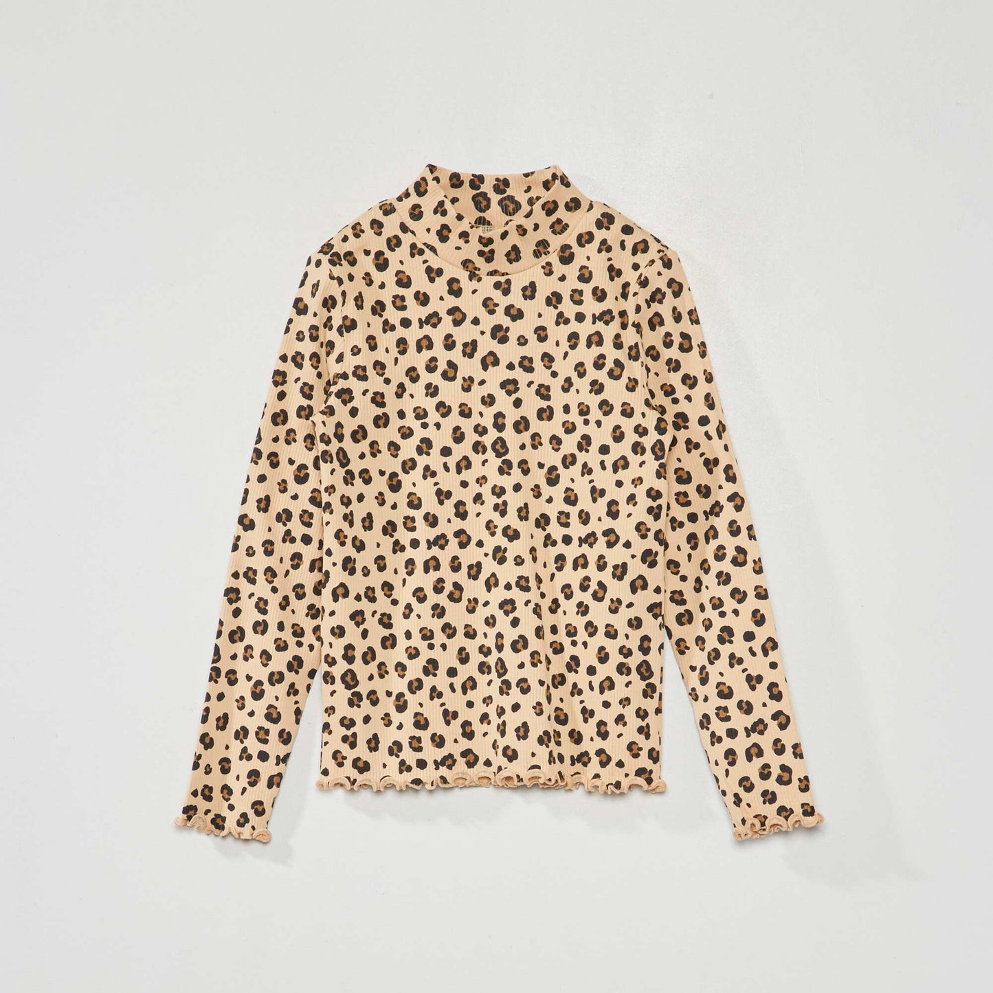 Sous-pull en maille c tel e avec imprim Beige