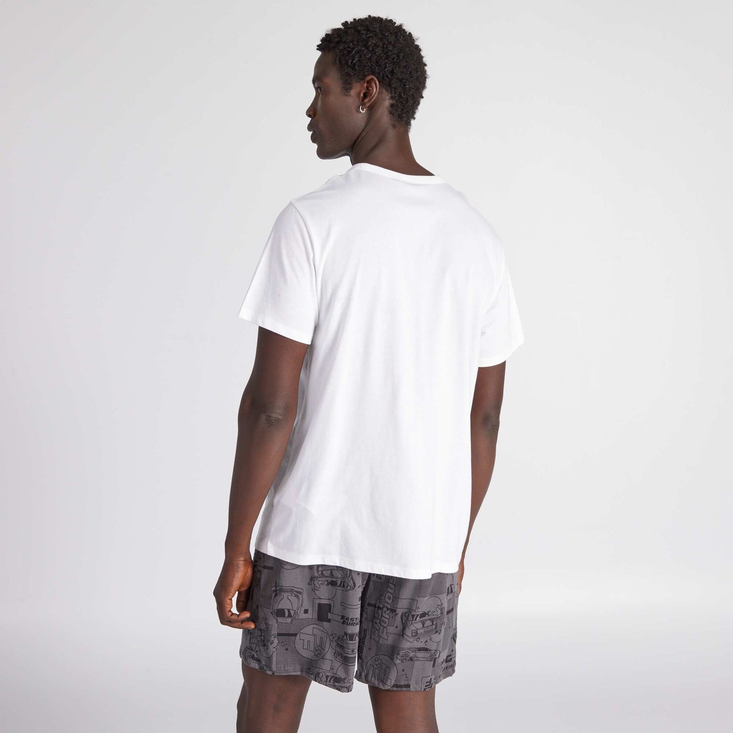 Pyjama court 'Fast & Furious' - 2 pi ces Blanc/gris
