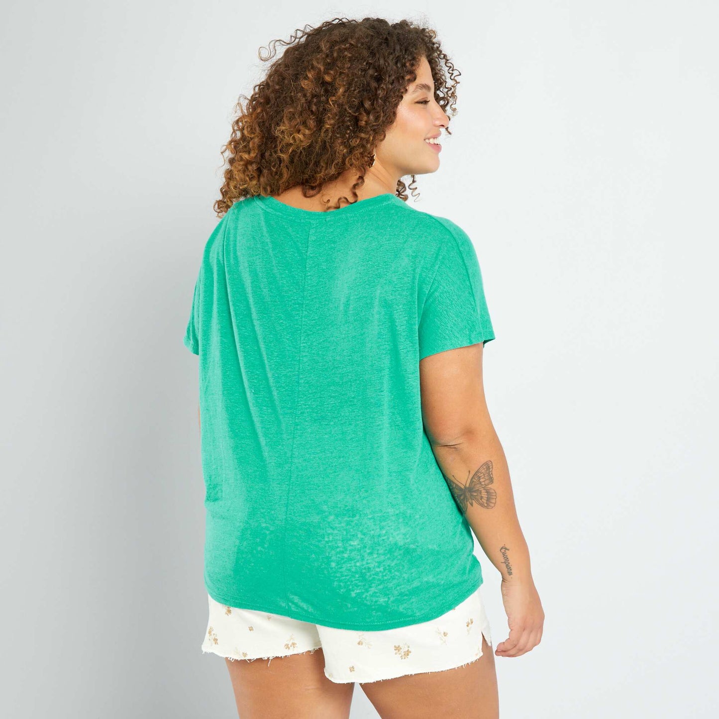 T-shirt encolure V Vert