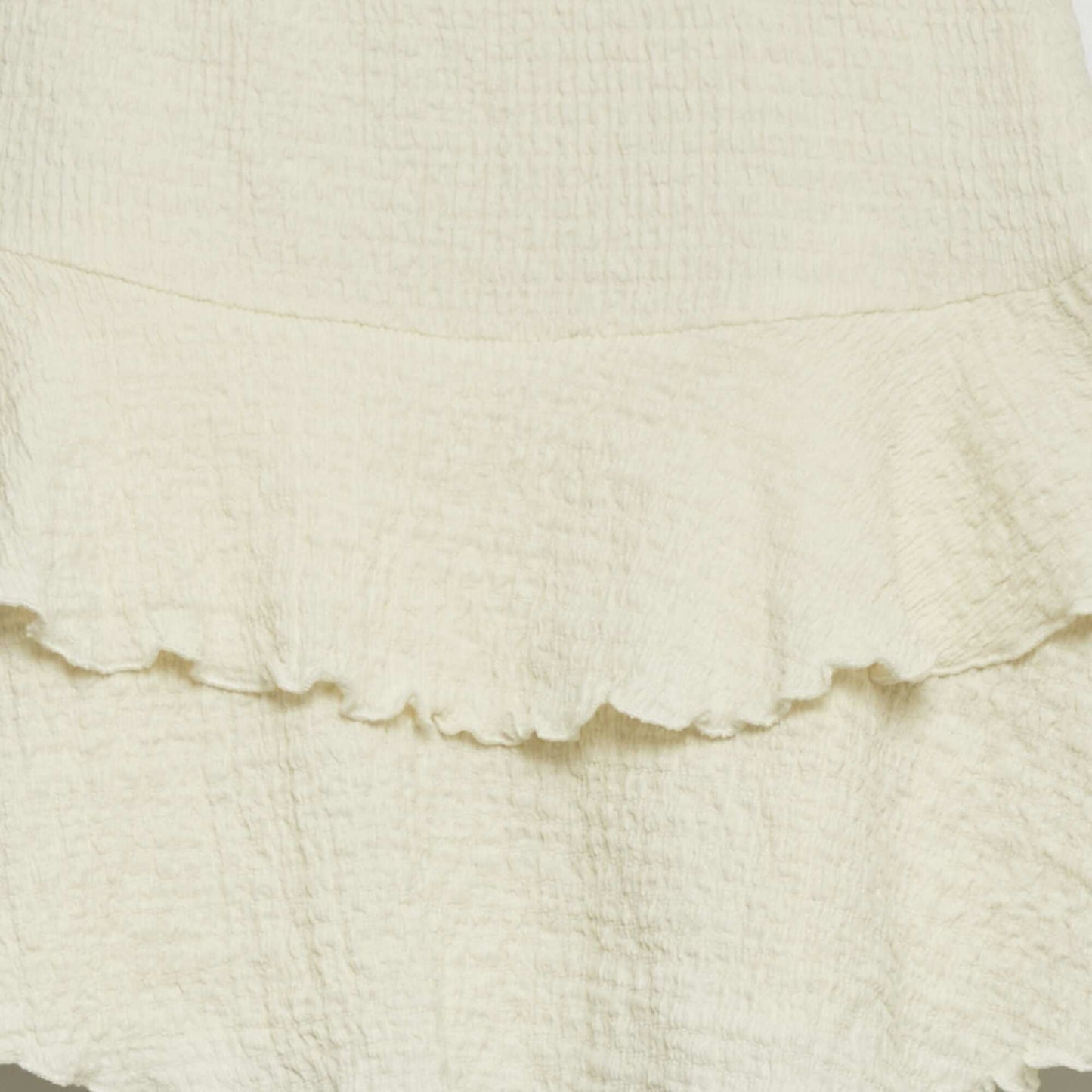 Jupe en maille gaufr e Blanc