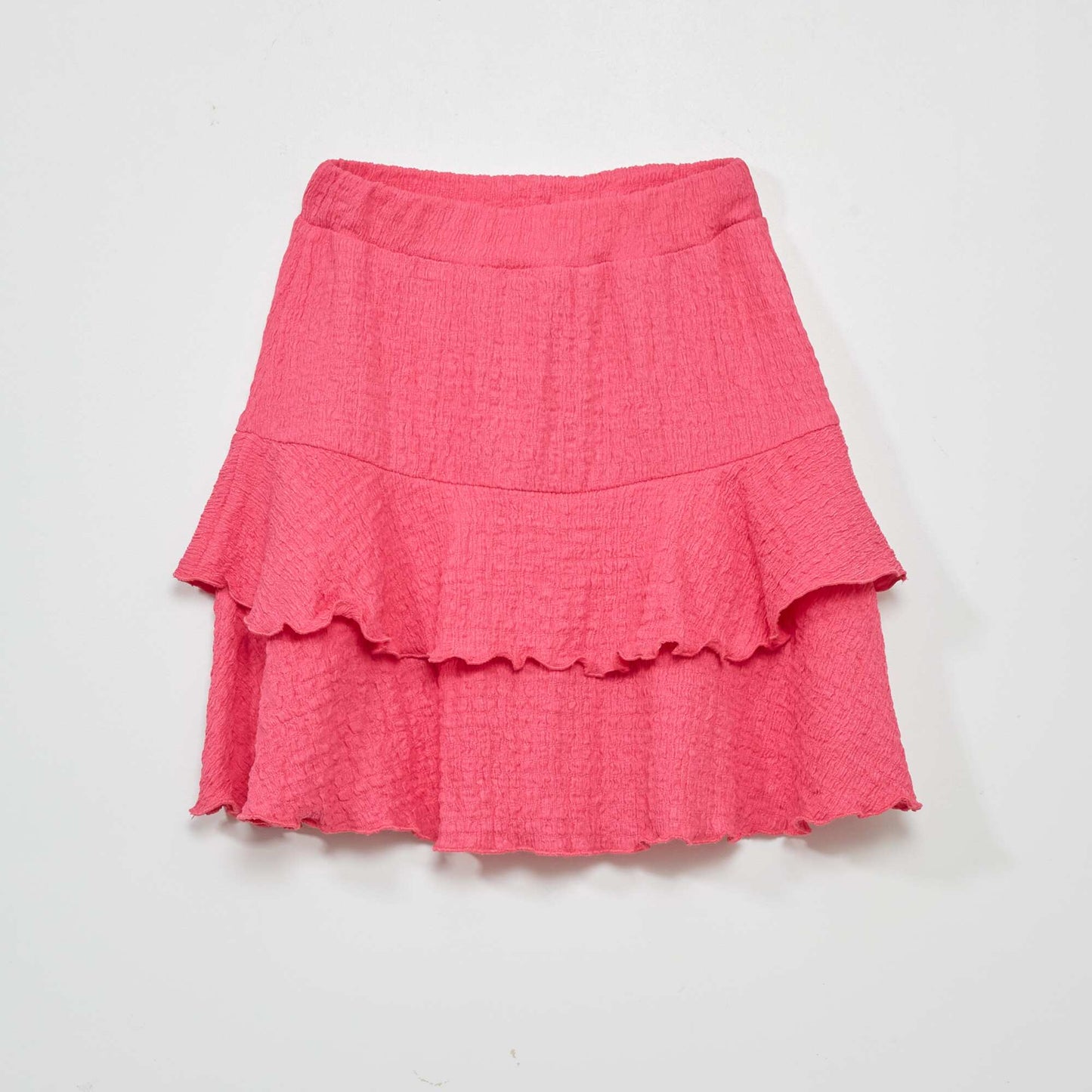 Jupe en maille gaufr e rose indien