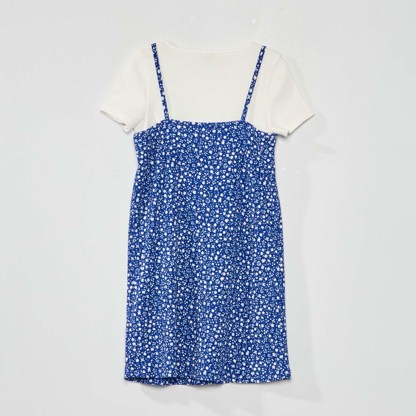 T-shirt c tel + Robe fleuri - 2 pi ces Bleu