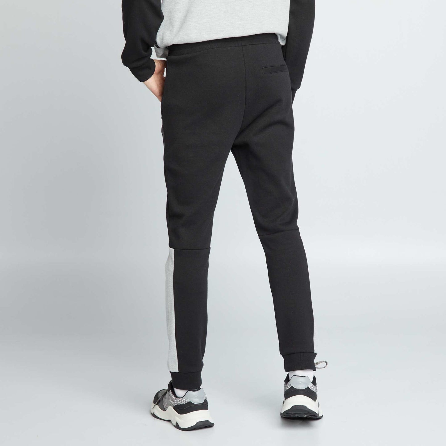 Jogging en piqu de coton noir