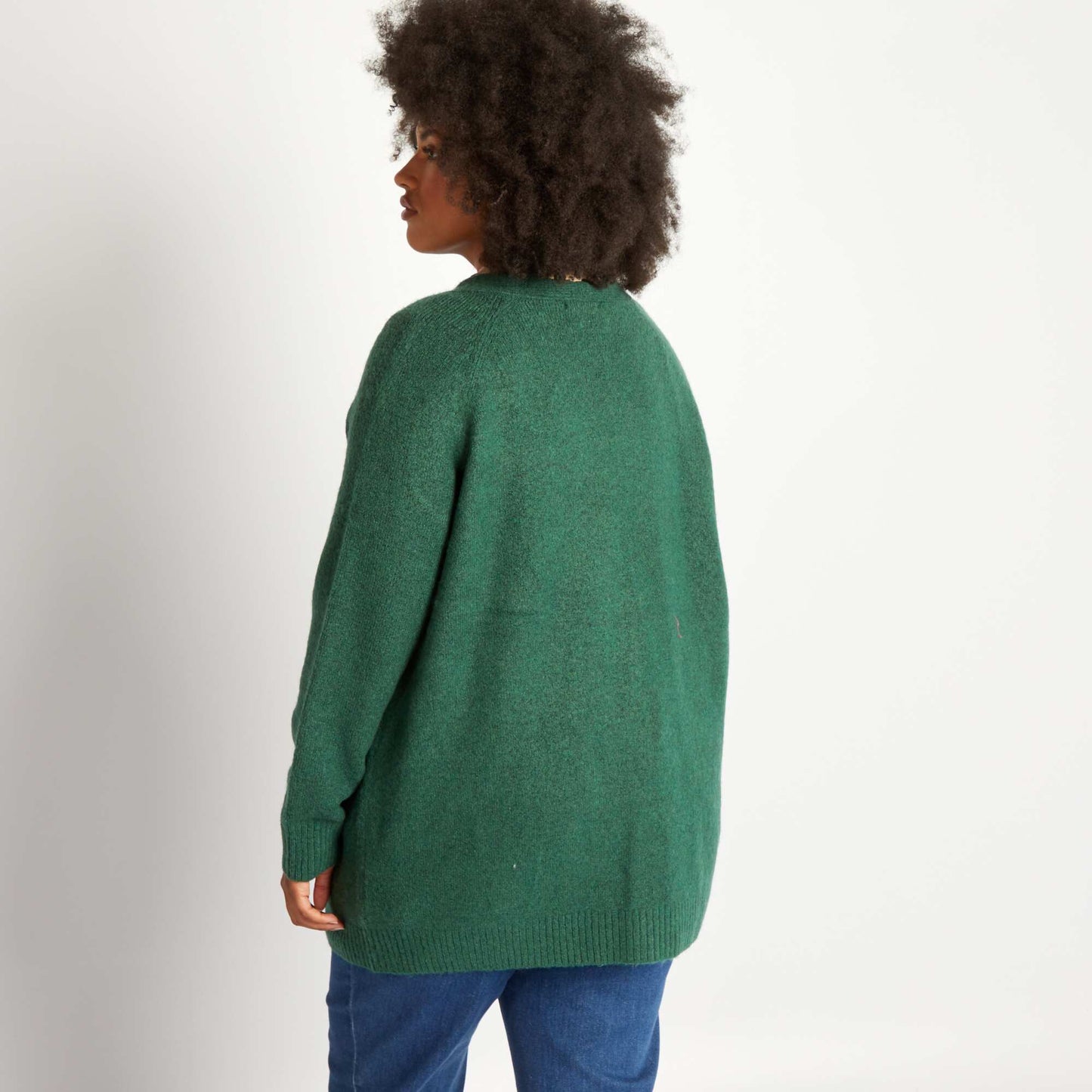 Gilet en maille mi-long Vert