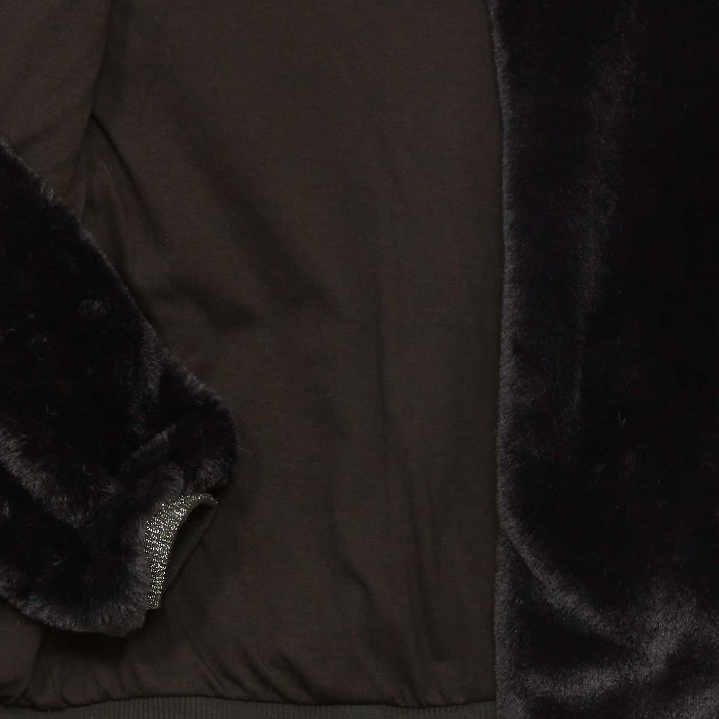 Manteau effet fourrure noir