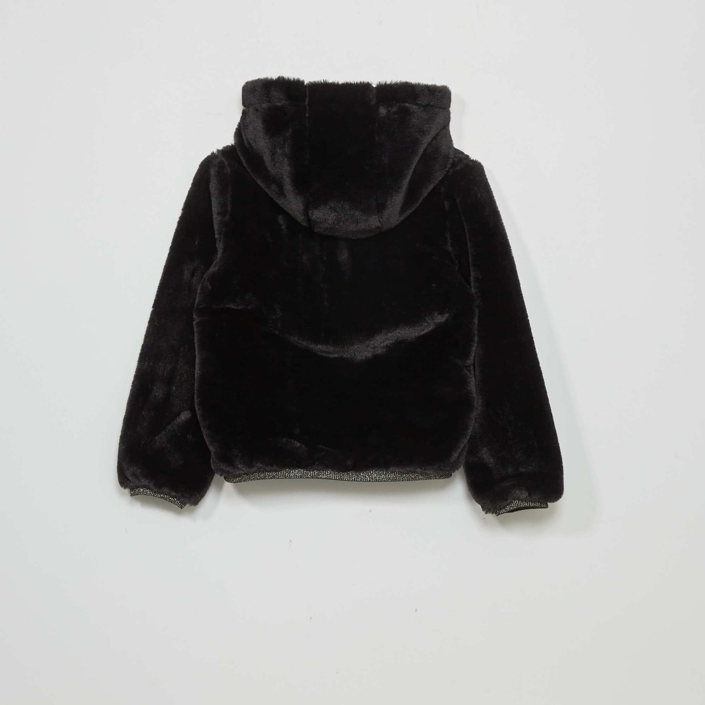 Manteau effet fourrure noir