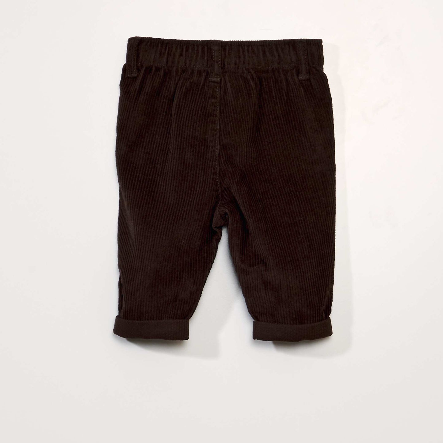 Pantalon paperbag en velours Marron