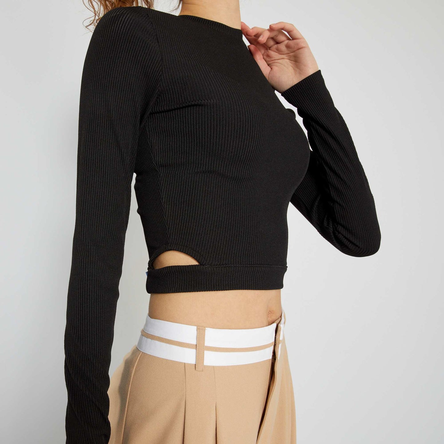 T-shirt en maille c tel e noir