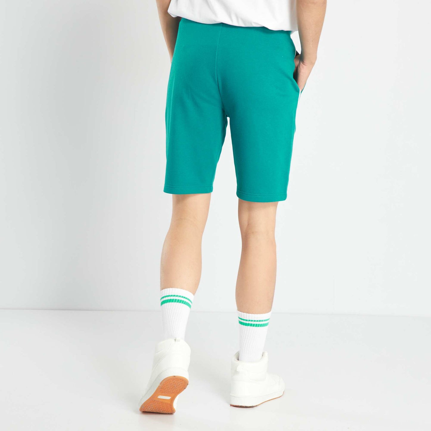 Short en molleton uni Bleu canard