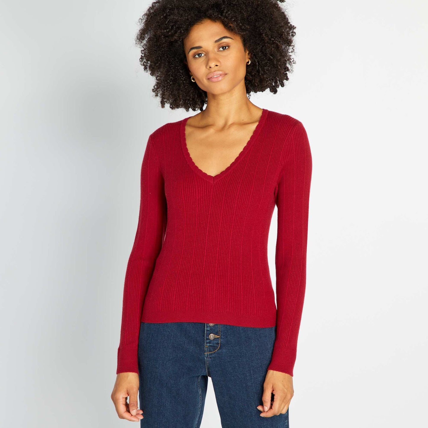 Pull en maille c tel e Rouge