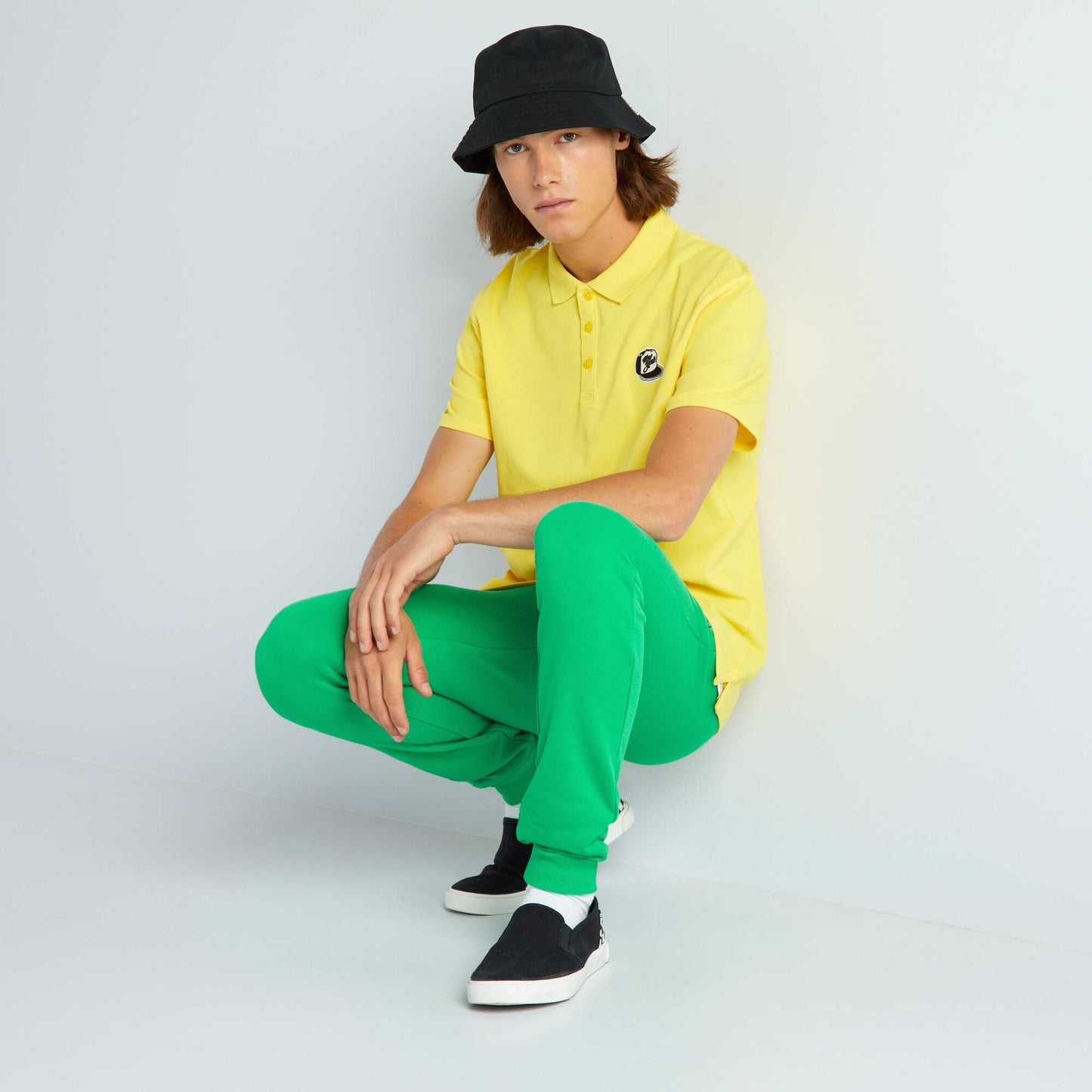 Polo en pique de coton Jaune