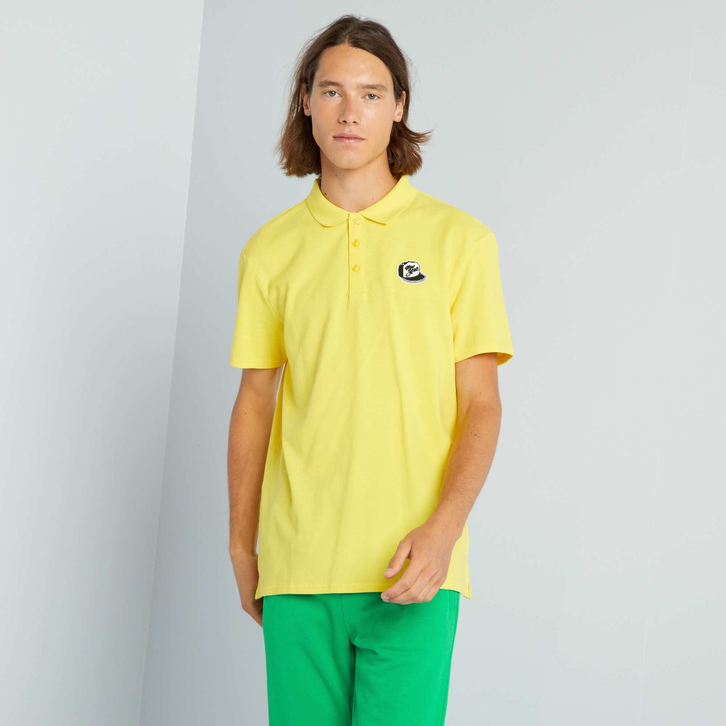 Polo en pique de coton Jaune