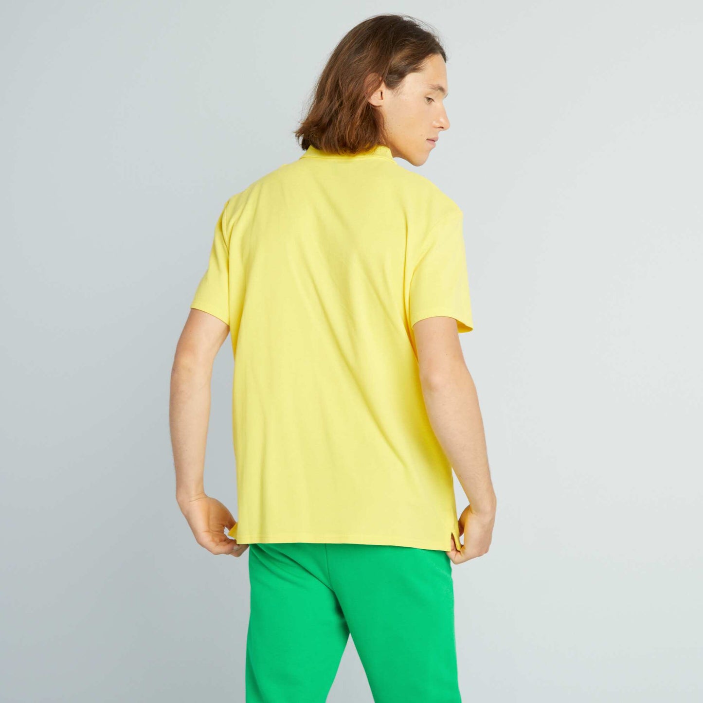 Polo en pique de coton Jaune