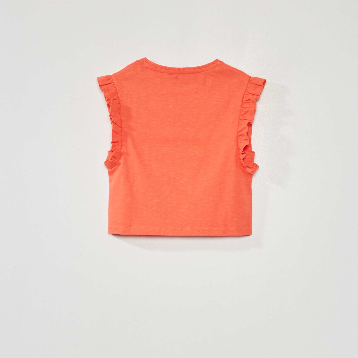 T-shirt sans manches avec volants Blanc