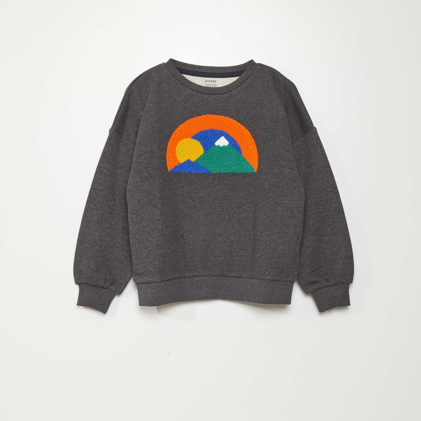 Sweat en molleton avec maille bouclette Gris fonc