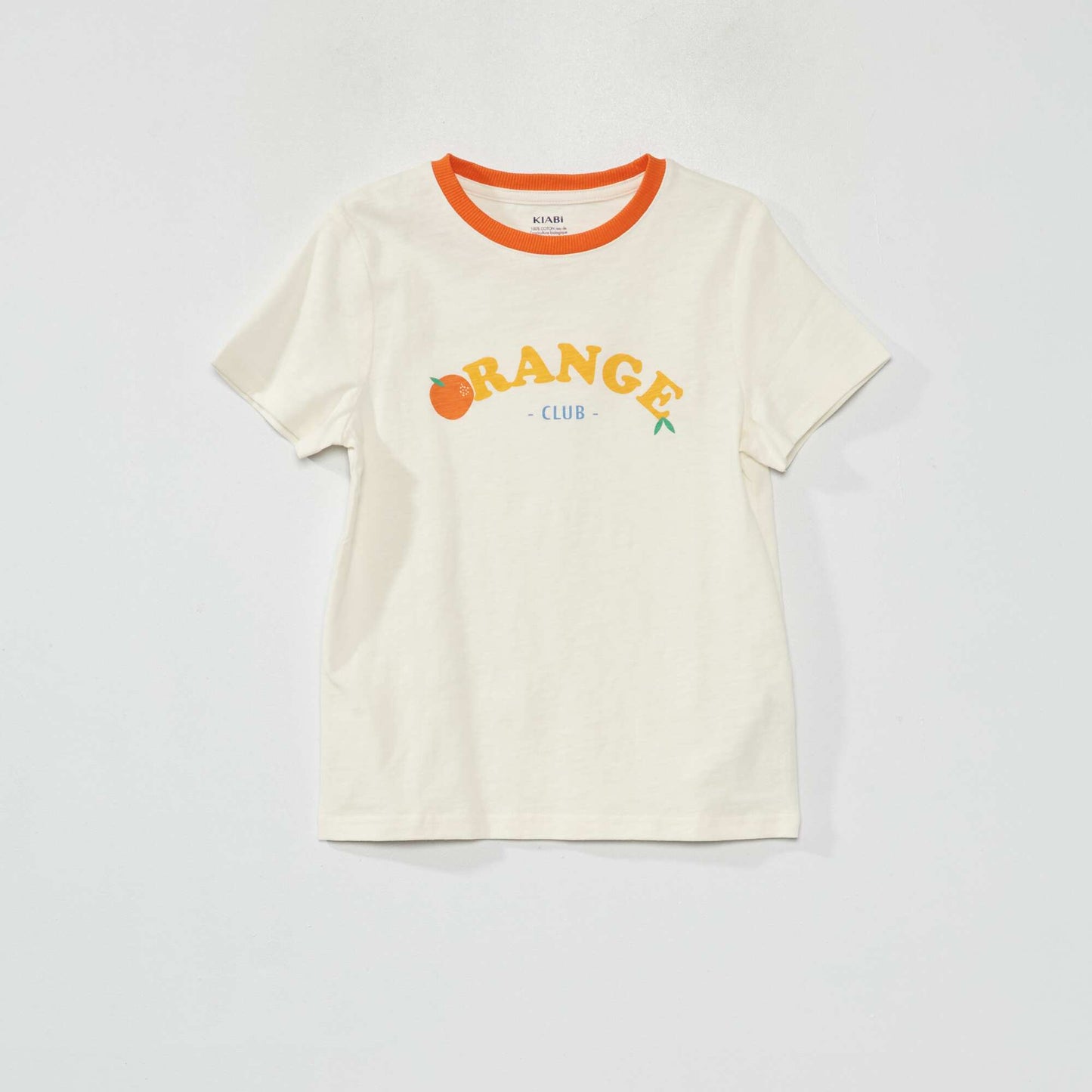 T-shirt manches courtes avec imprim Blanc/jaune