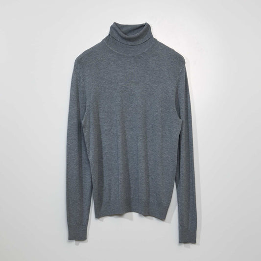 Pull l ger col roul  Gris