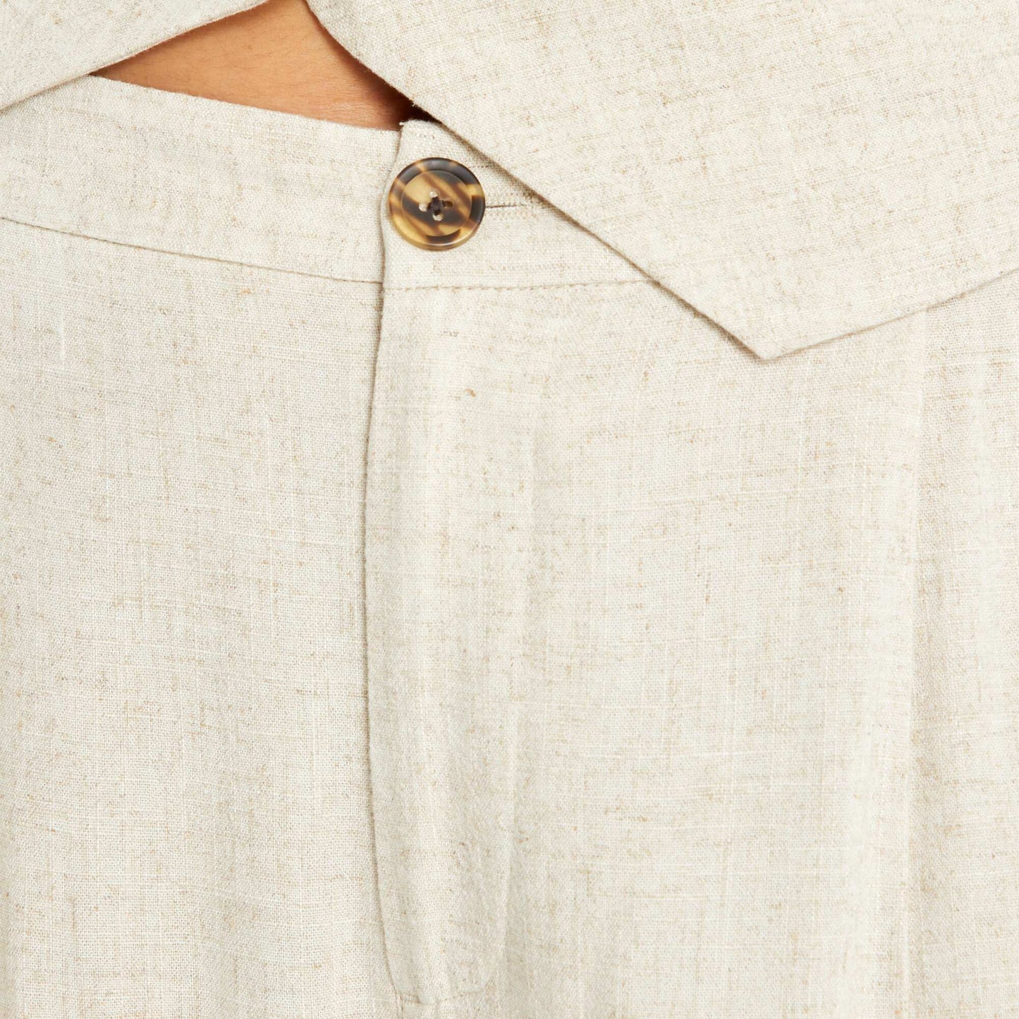 Pantalon large en lin Beige