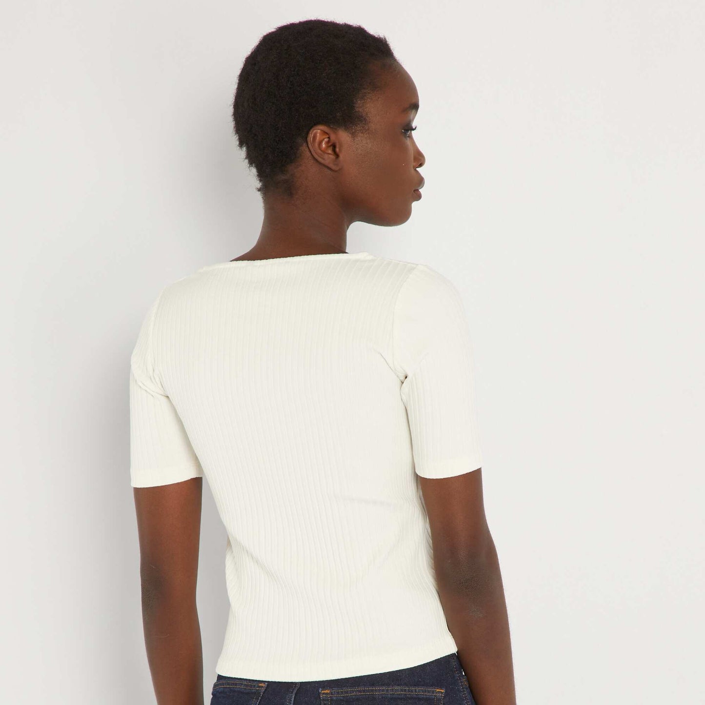 T-shirt en maille c tel e blanc