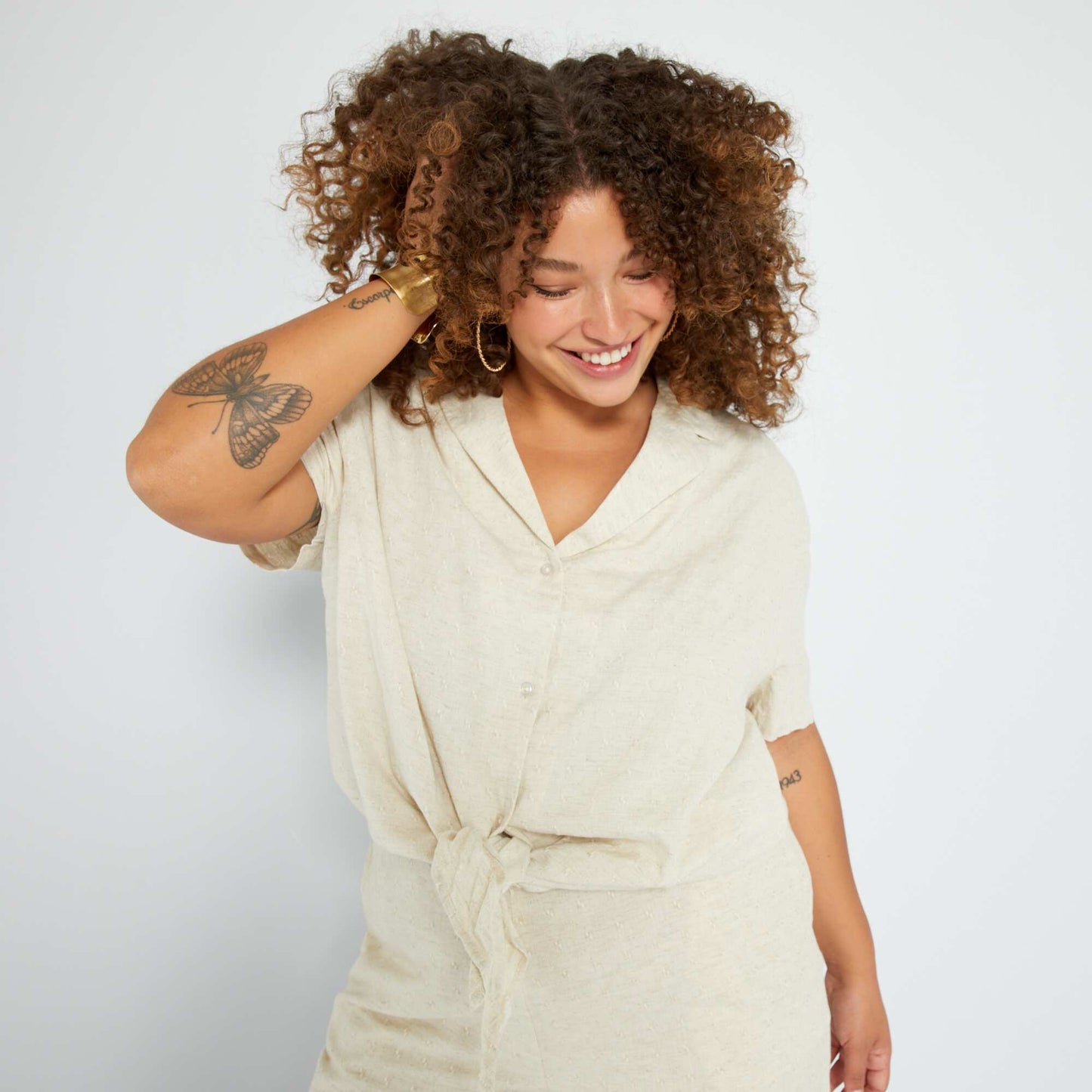 Blouse manches courtes BEIGE