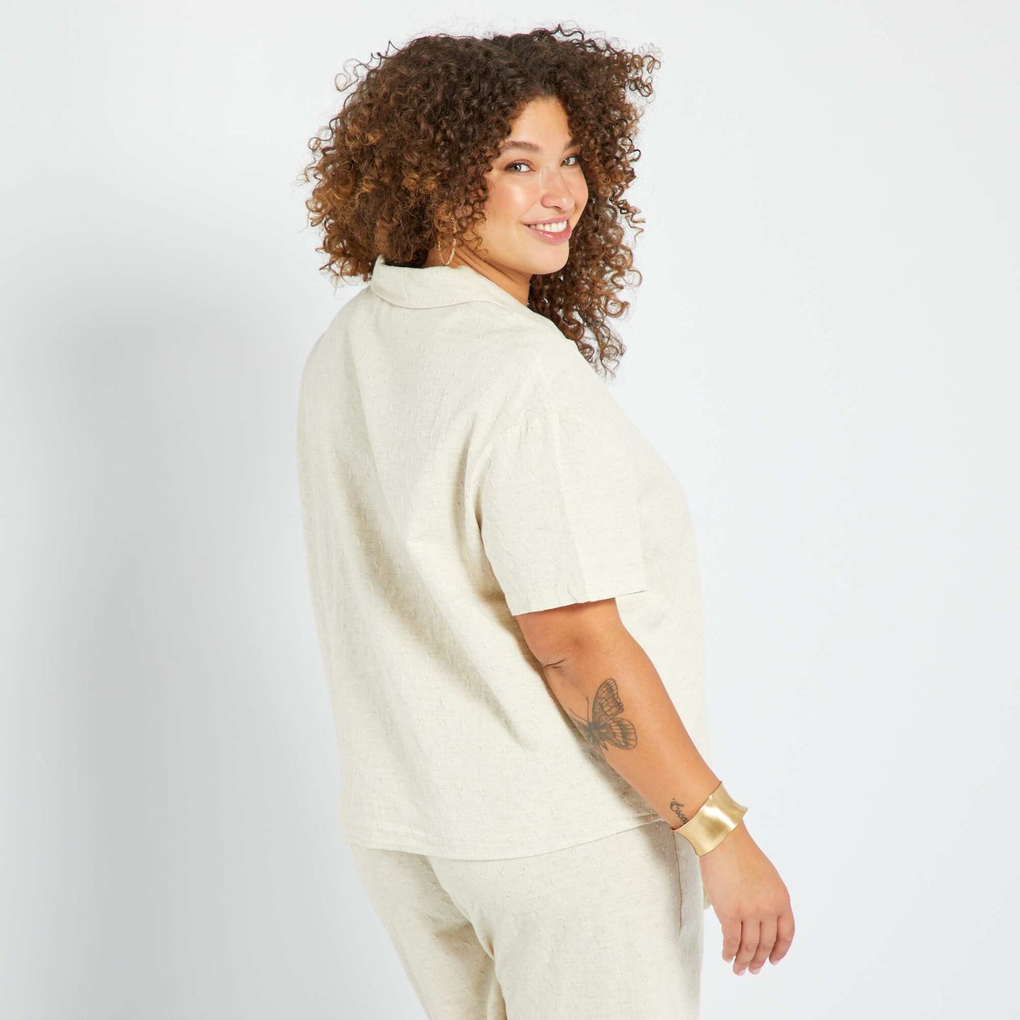 Blouse manches courtes BEIGE