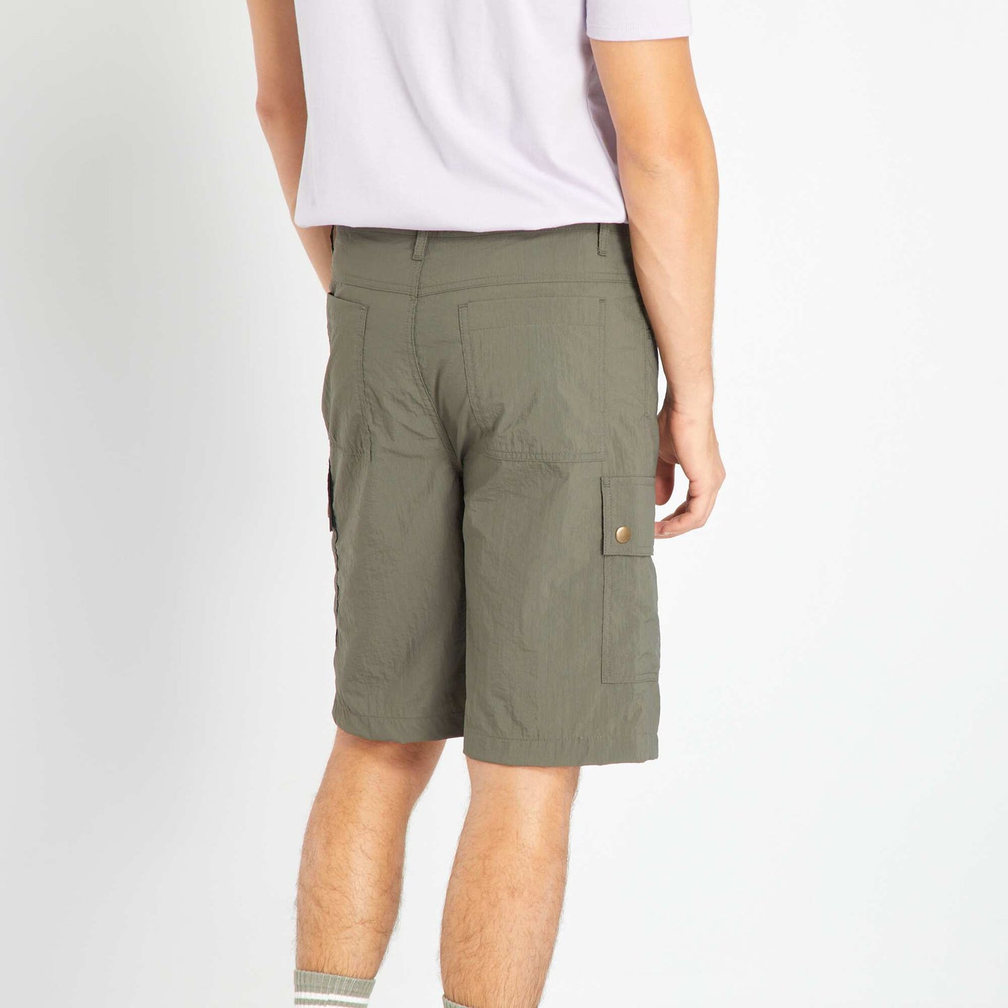 Bermuda en toile parachute Kaki