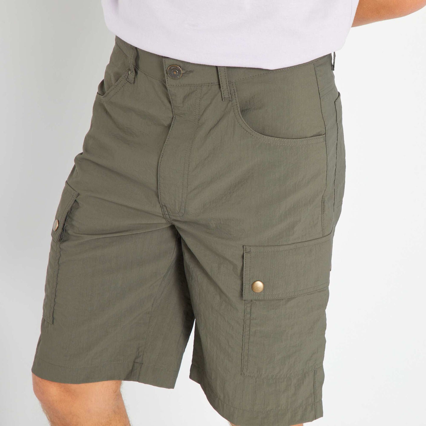 Bermuda en toile parachute Kaki