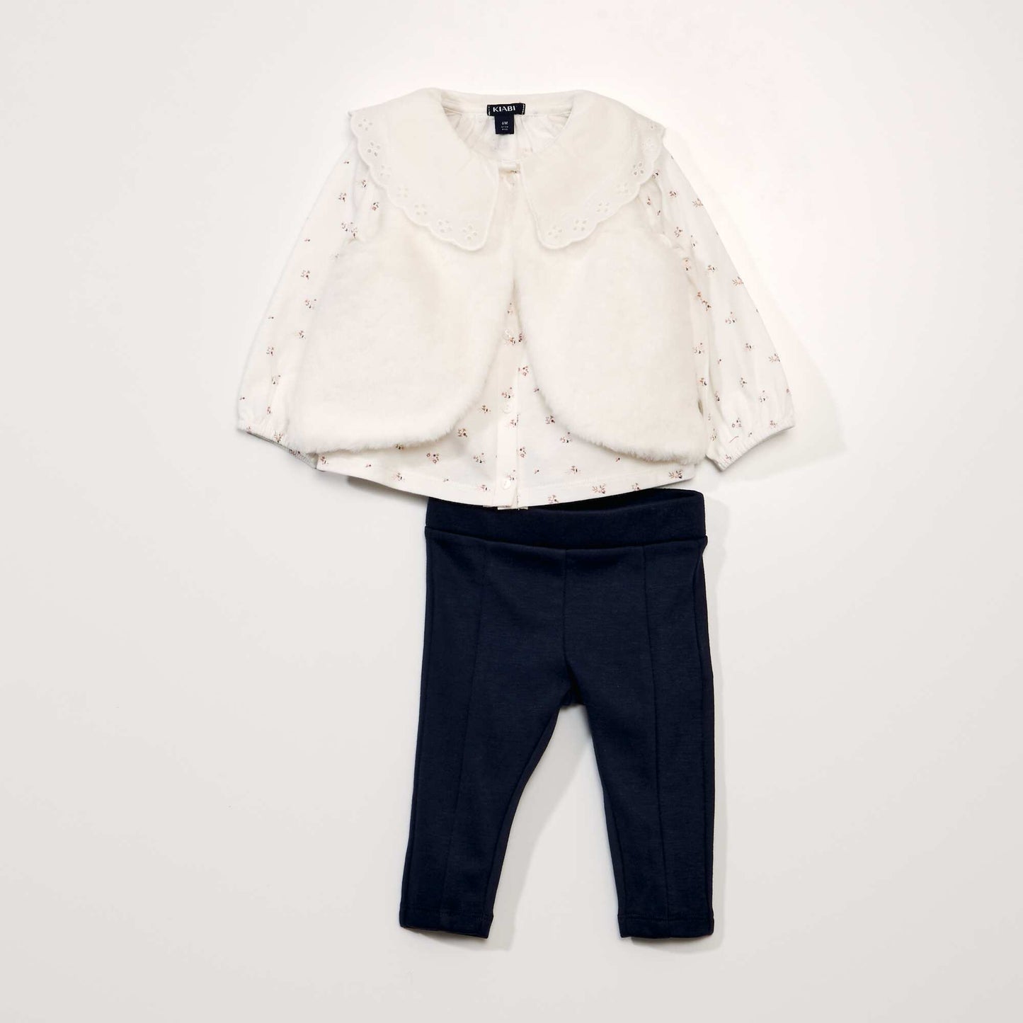 Ensemble t-shirt + legging + gilet - 3 pi ces Blanc