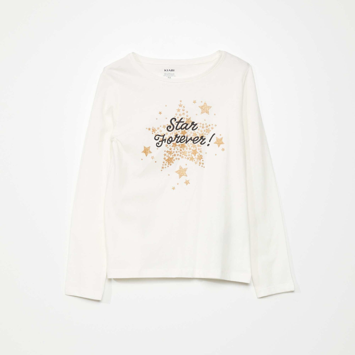 T-shirt imprim manches longues Blanc