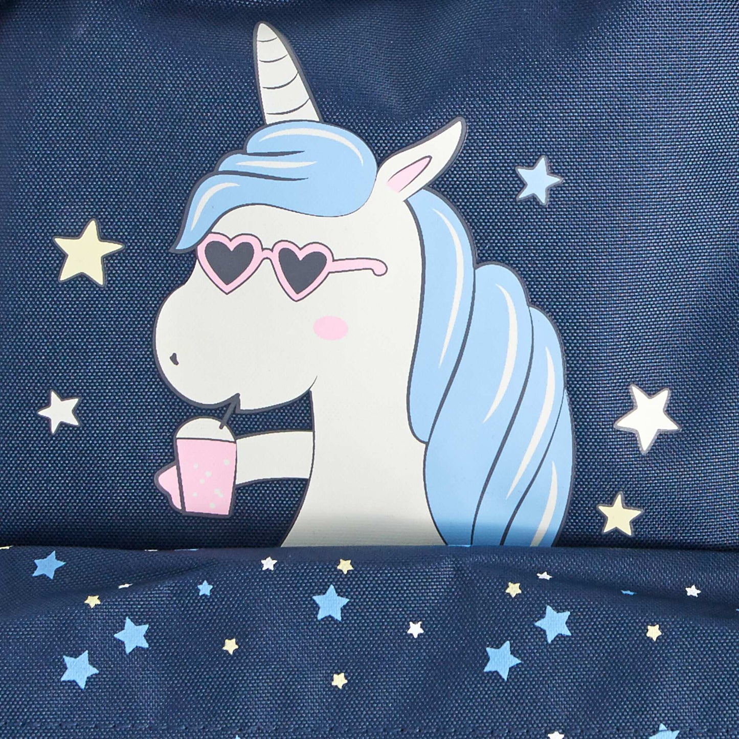 Sac en toile licorne d perlant Bleu