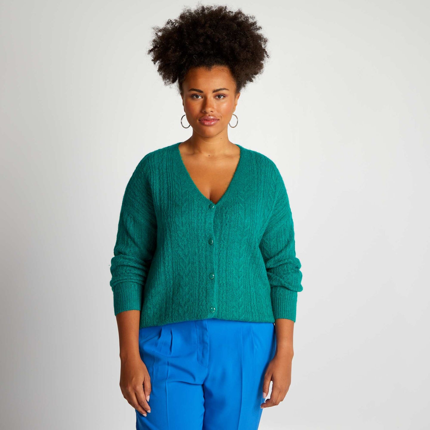 Gilet en maille tress e Vert