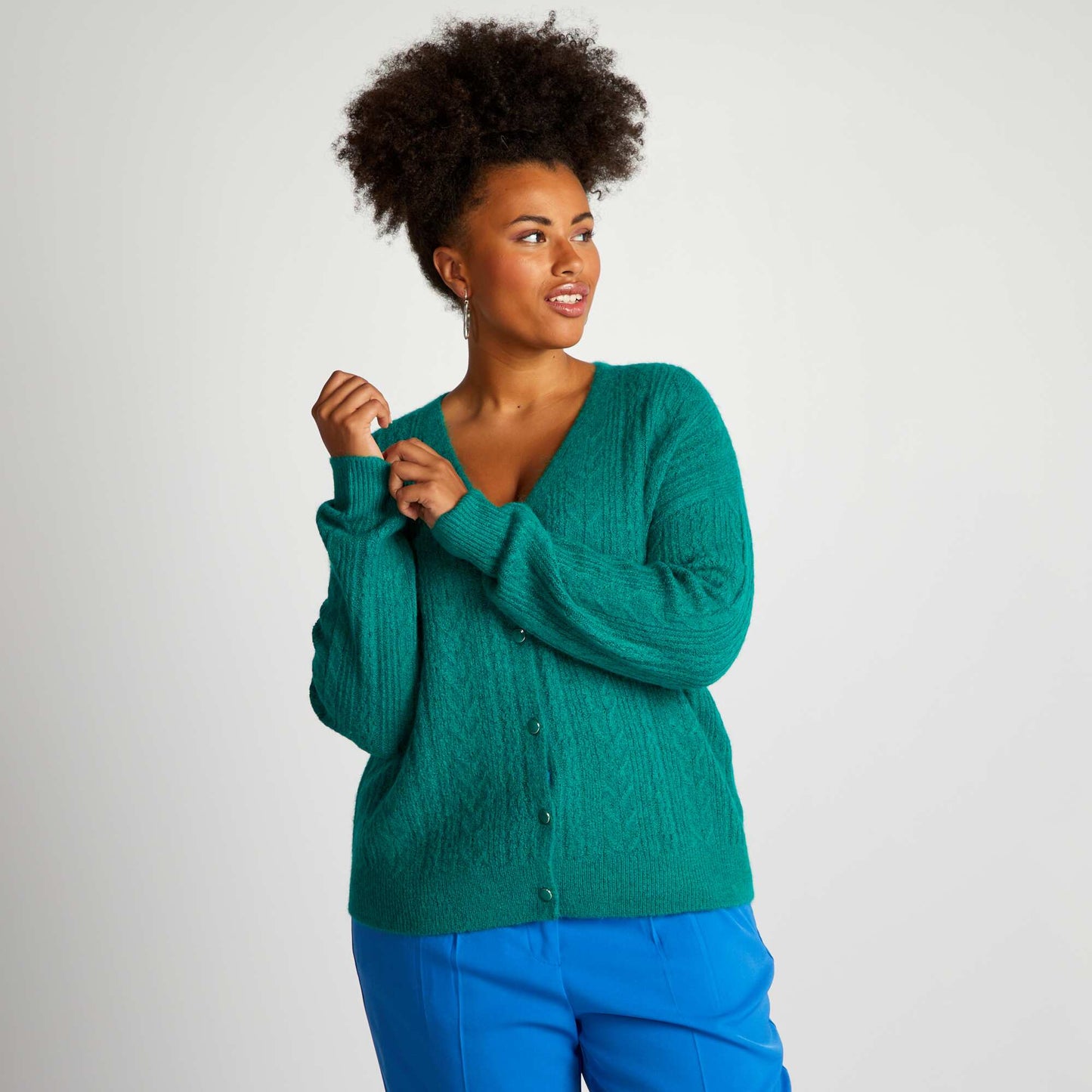 Gilet en maille tress e Vert