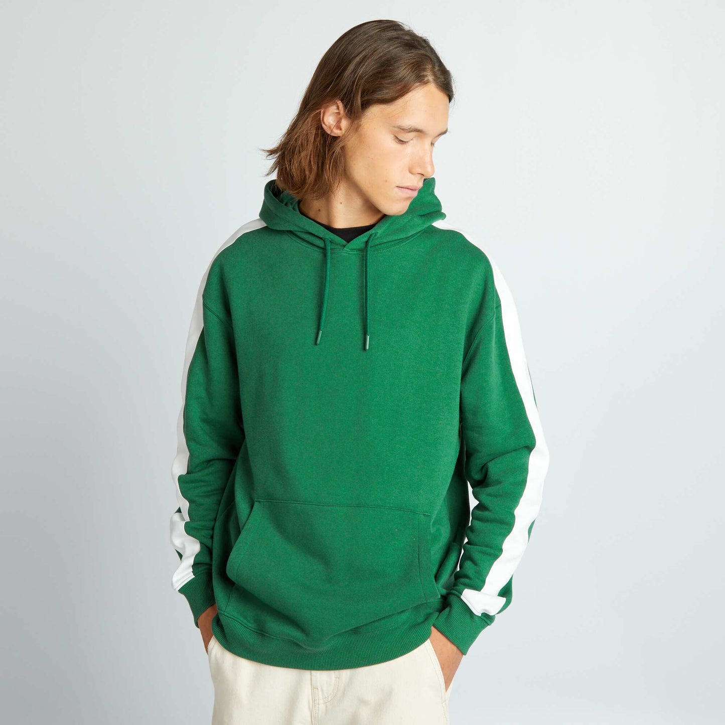 Sweat capuche bicolore Vert
