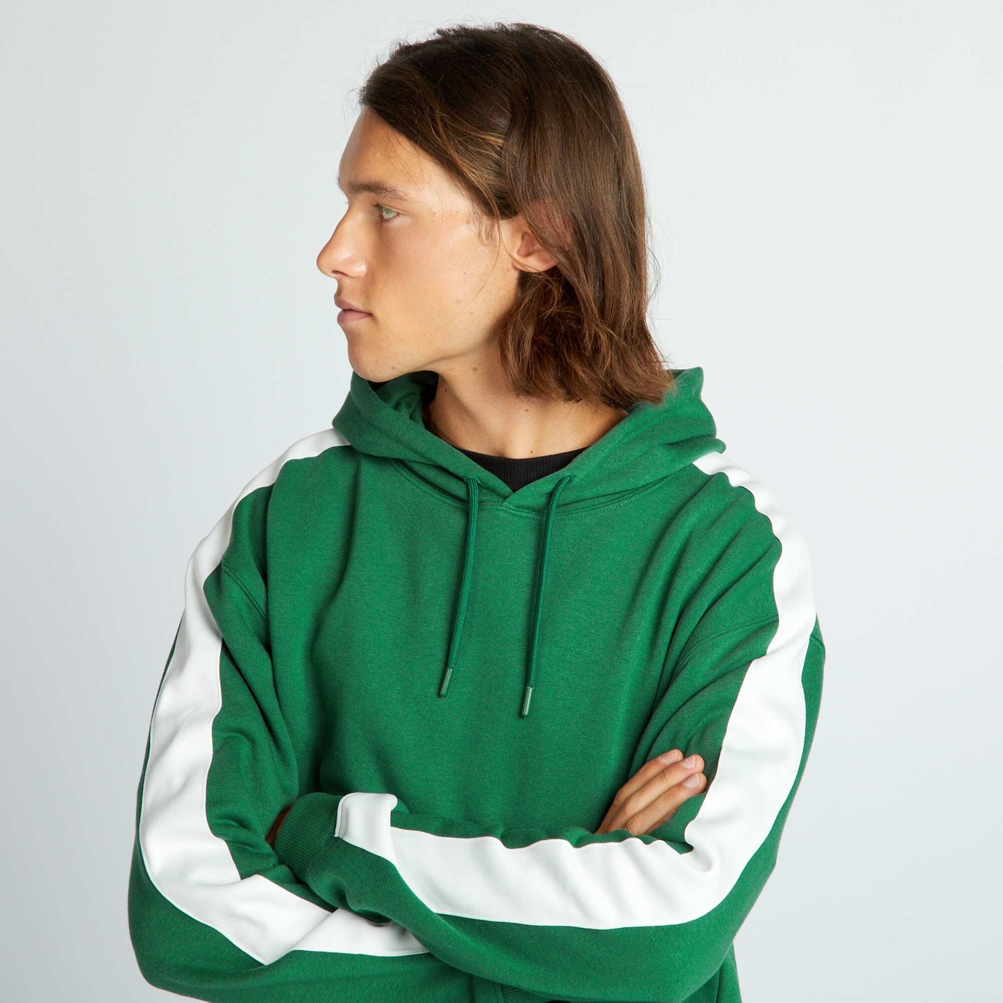 Sweat capuche bicolore Vert