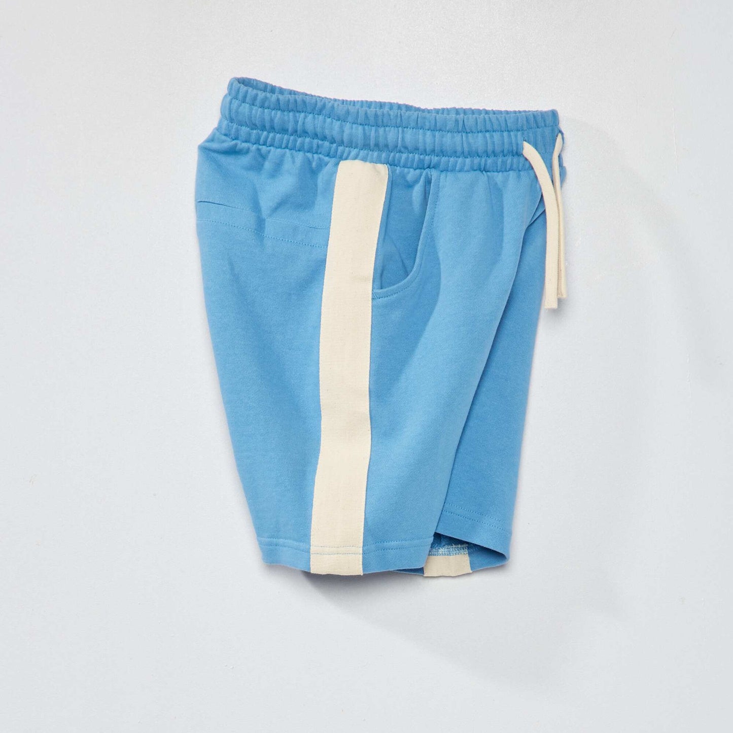 Short de sport avec bandes sur les c t s Bleu