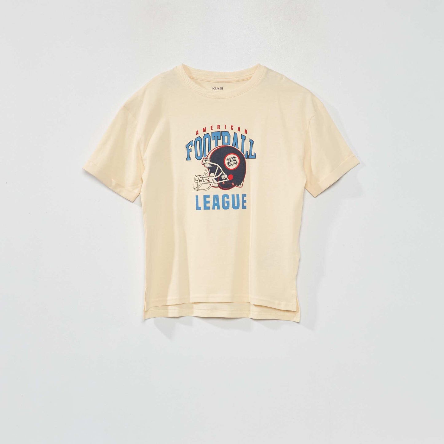 T-shirt en maille jersey imprim Ecru