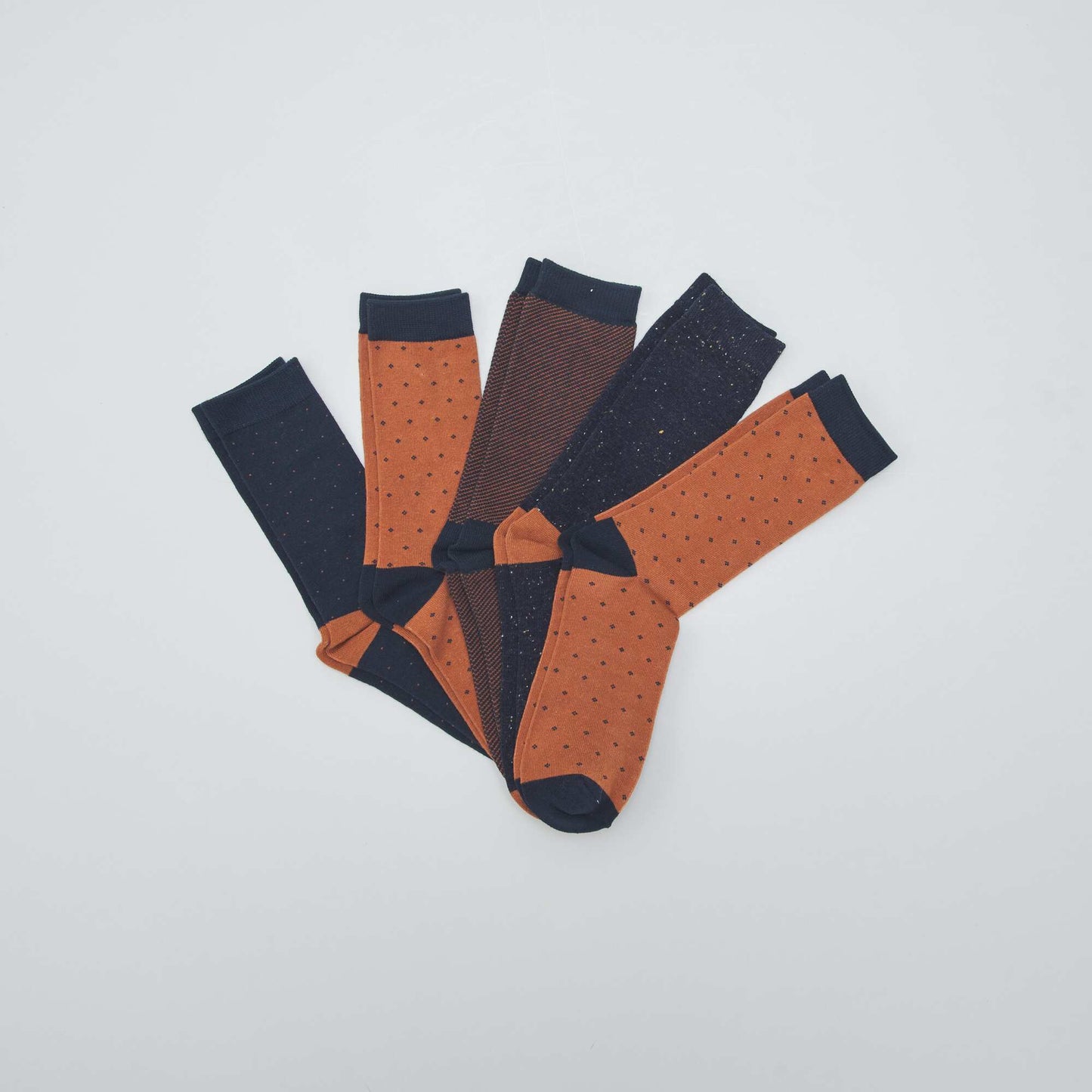 Lot de 5 paires de chaussettes fantaisies Bleu/marron